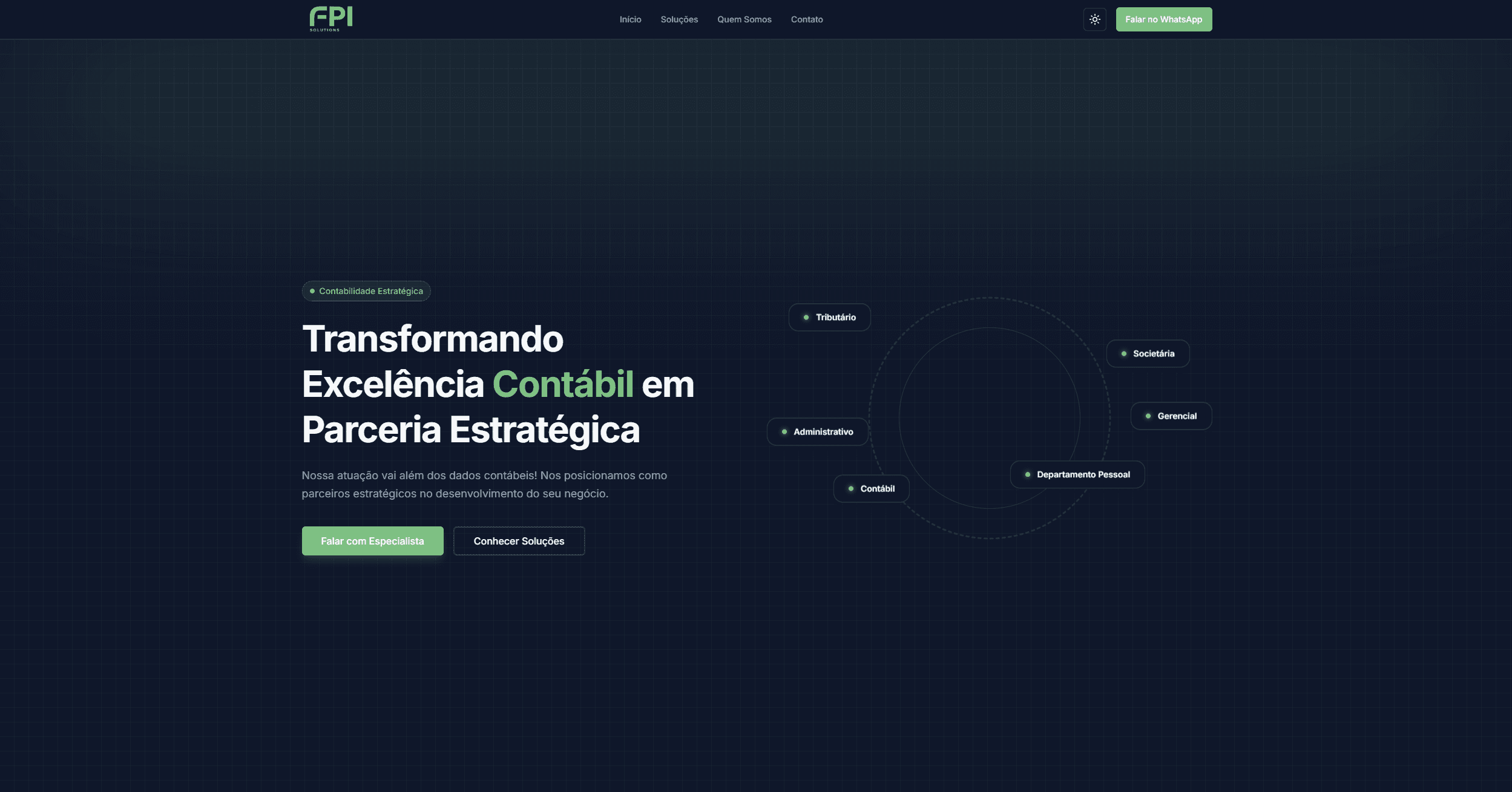 Screenshot of FPI - Solutions
